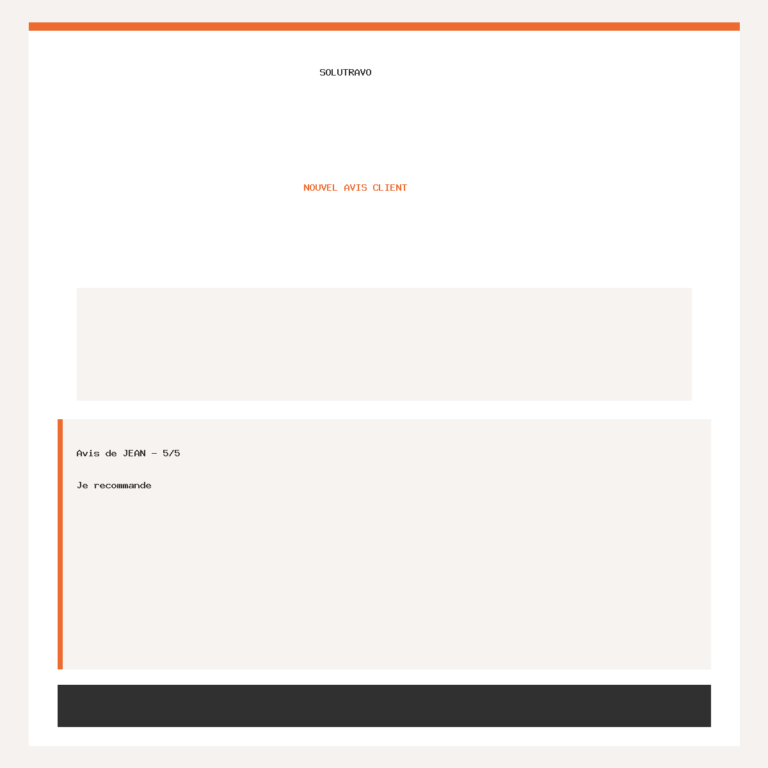 Avis client SOLUTRAVO de JEAN